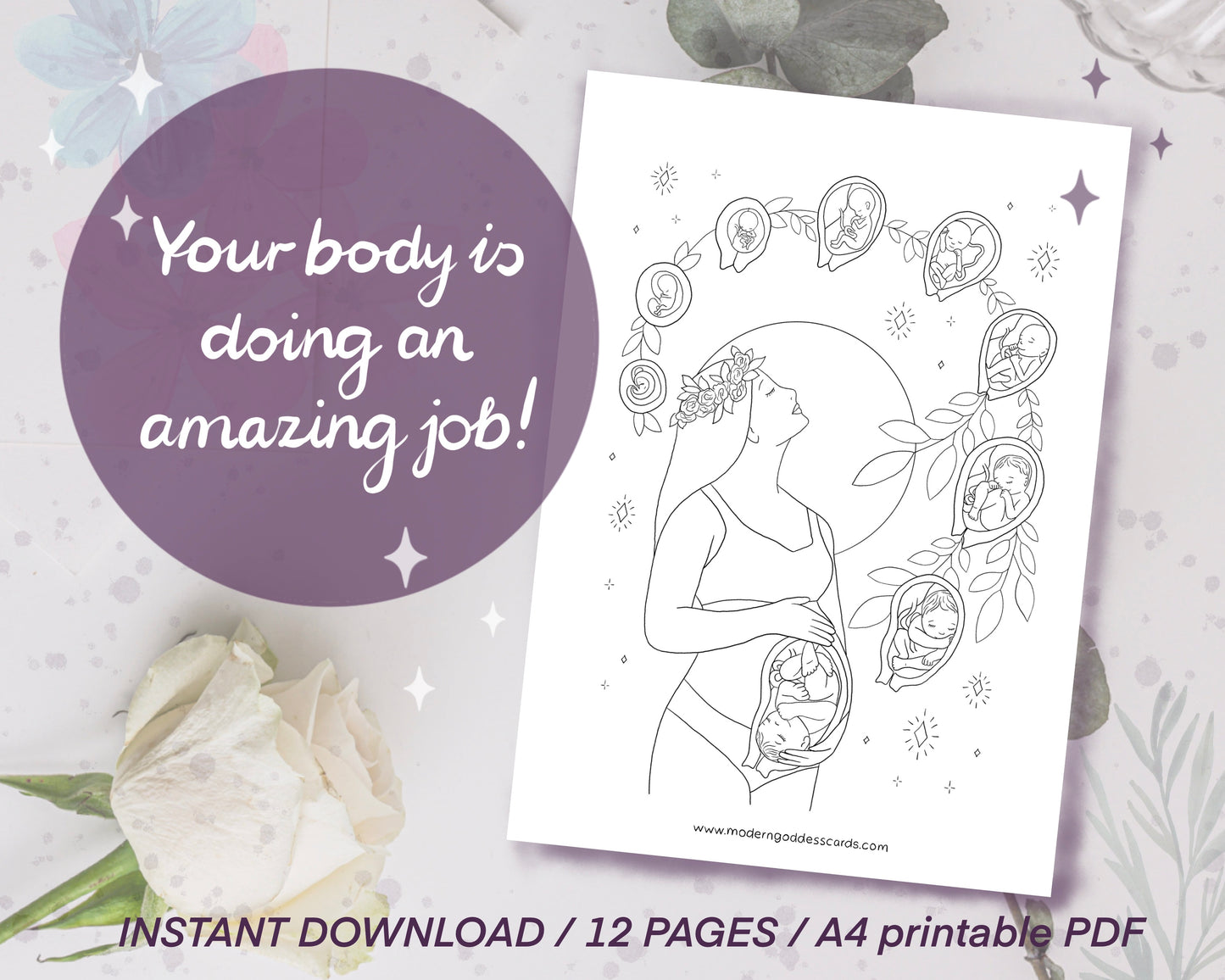 12 beautiful printable coloring pages - Pregnancy and Birth