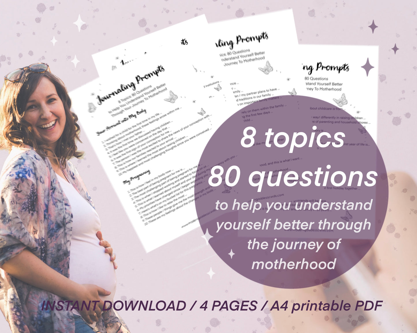 Journaling Prompts - 8 topics , 80 questions