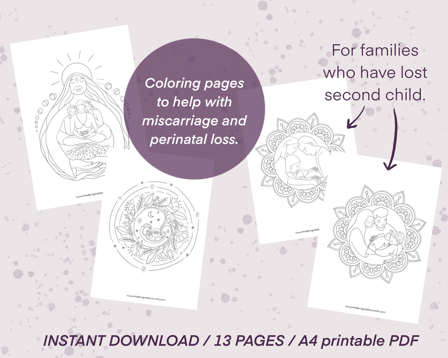 Perinatal Loss - printable coloring pages and worksheets to feel seen, supported and loved