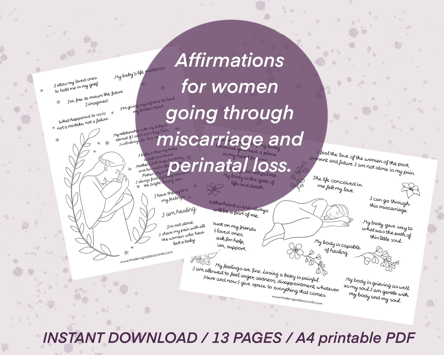 Perinatal Loss - printable coloring pages and worksheets to feel seen, supported and loved