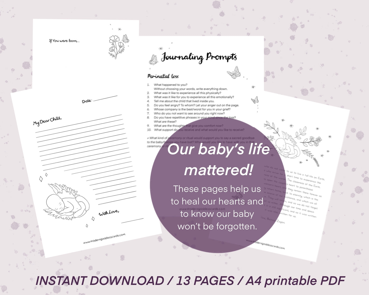 Perinatal Loss - printable coloring pages and worksheets to feel seen, supported and loved